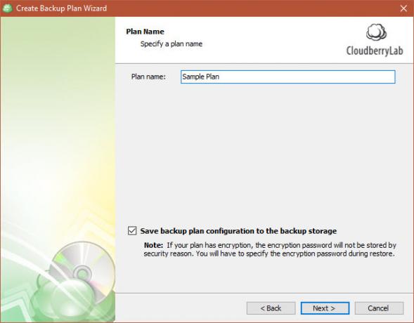 CloudBerry Backup beskytter filer på Windows, Mac og Linux 07 CloudBerry Backup Plan Navn