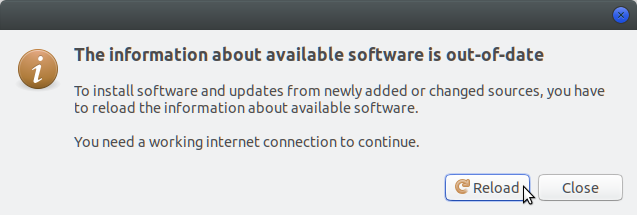 Genindlæs info om tilgængelig software i Ubuntu 17.10