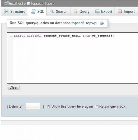 Wordpress-database forespørgselseksempel