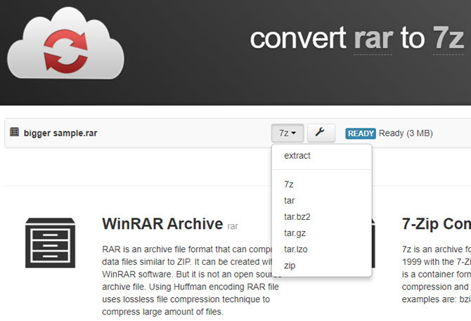 CloudConvert RAR