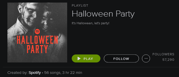 Spotify-spilleliste - Halloween-fest