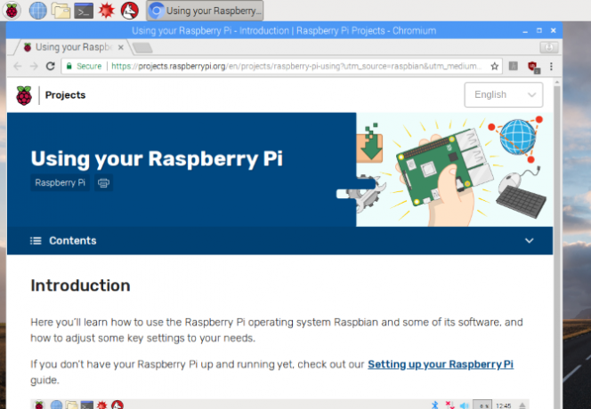 Raspbian inkluderer hjælpefiler til at komme i gang med Raspberry Pi