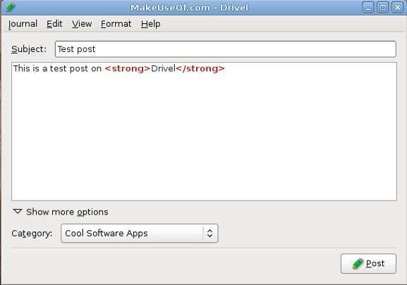 drivel - livejournal blogredaktør ubuntu