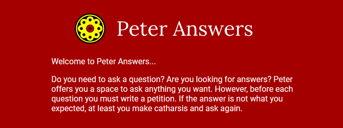 Peter Answers-webside skærmbillede