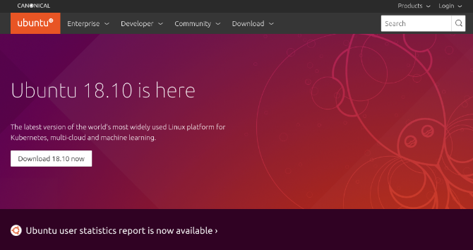 Ubuntu-websides hjemmeside