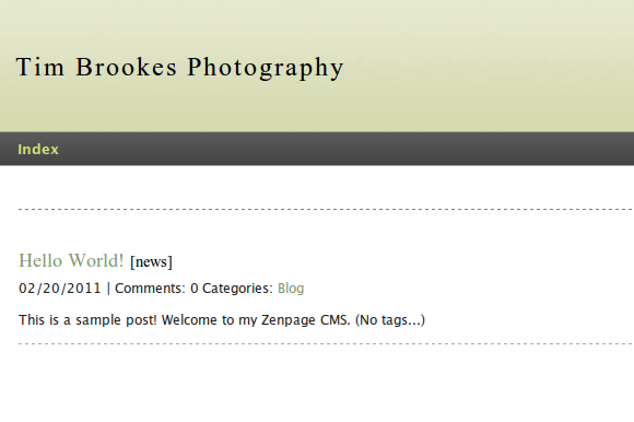 Del mere end bare fotos med Zenphoto & Zenpage CMS-plugin-helloworld