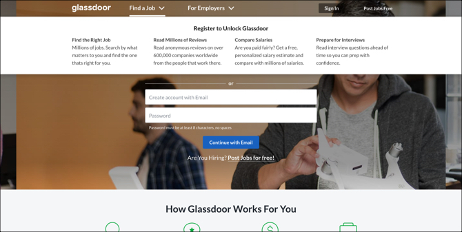 Glassdoor Jobsøgning Startside