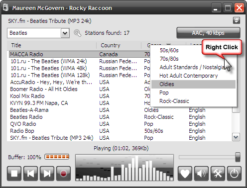 liste over internetradiostationer