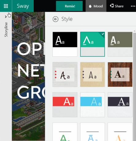 Microsoft Sway Style-indstillinger