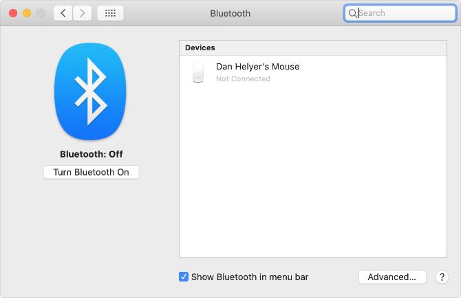 Tænd for Bluetooth-knappen fra Mac-systemindstillinger