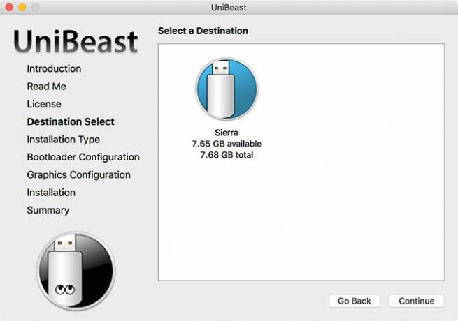 Sådan installeres macOS på en pc (Mac krævet) unibeast destination