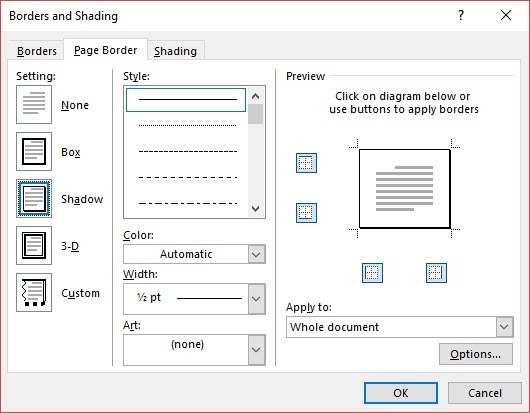 Sådan oprettes professionelle rapporter og dokumenter i Microsoft Word-grænser og skygge