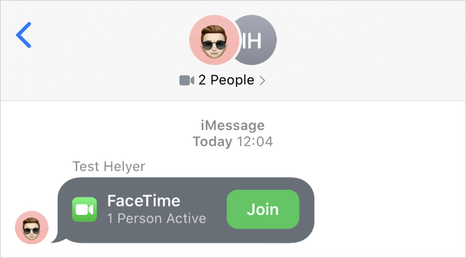 FaceTime aktivt opkald i appen Meddelelser