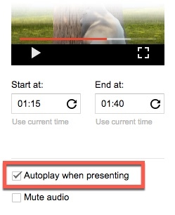 Google Slides - Autoplay-video
