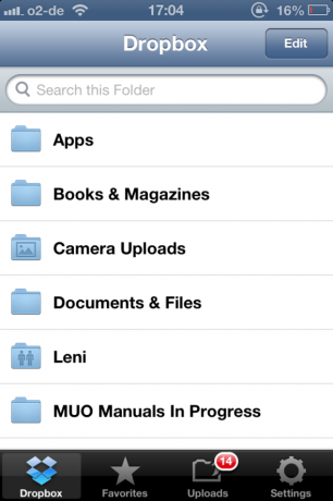 Dropbox - En af de Must-Have-apps, hvis du ejer en iPhone dropbox-mappeliste