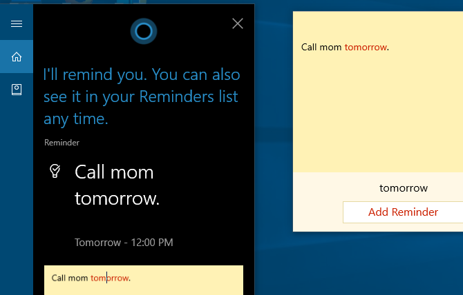 Cortana påmindelse