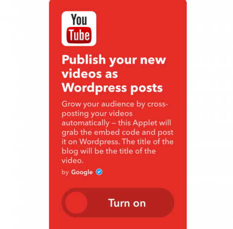 youtube ifttt nye videoer som wordpress-indlæg