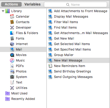 mac automator mailindstillinger