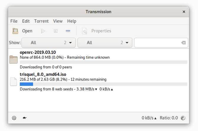 Transmission torrent klient til Linux