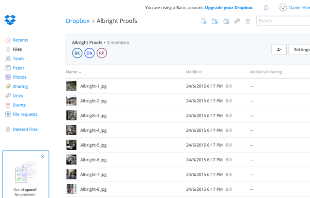 dropbox-mappevisning