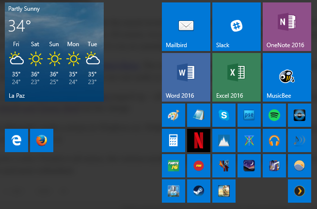 Windows 10-startmenu