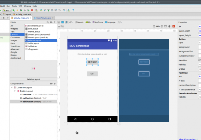 android oprette app androidstudio layouteditor