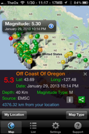 Quake Spotter - En brugervenlig måde at spore jordskælv på [iOS, gratis betalte apps] QuakeSpotter03