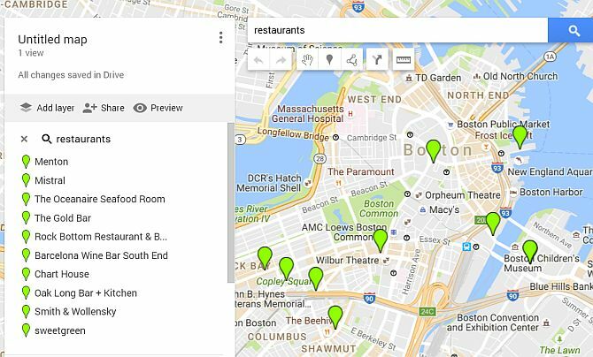 Google Maps-restauranter