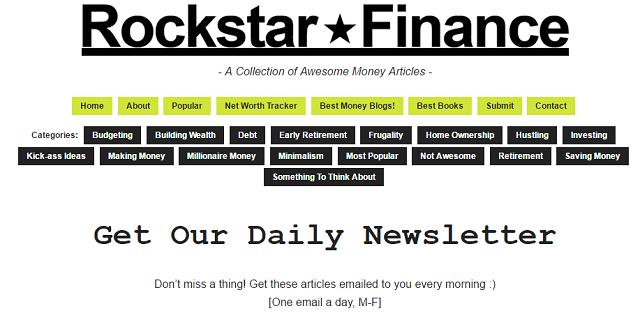 Rockstar Finance Nyhedsbrev Tilmelding Screenshot