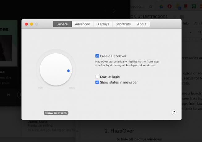 HazeOver, en macOS-app, der hjælper dig med at fokusere