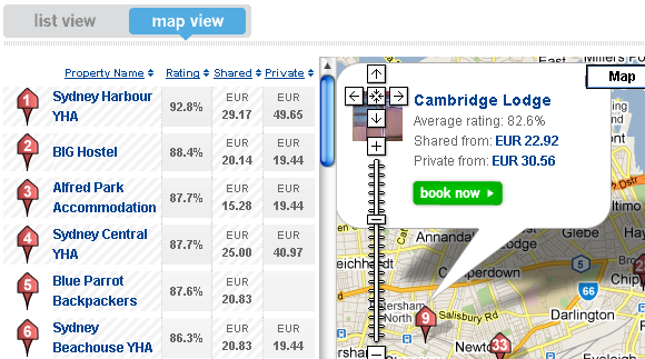 find vandrerhjem efter placering