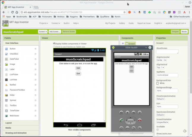 android oprette app appinventor app emulator