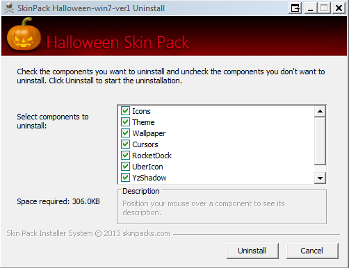 Afinstallation af Halloween-tema 