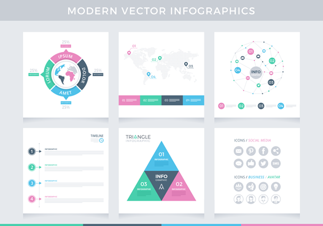 Eksempel på moderne vektorinfografik