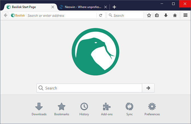 basilisk browser-startside