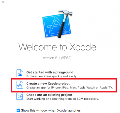 xcode oprette projekt