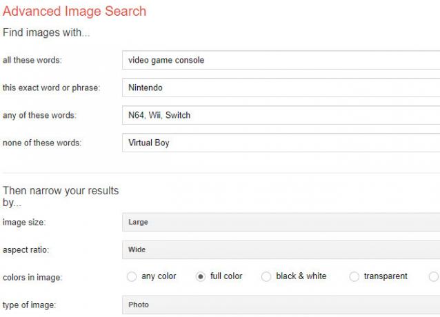 Google Billeder Avanceret søgning