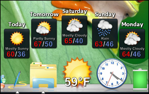 ObjectDock: Tilpas hurtigt dit skrivebord og øg dets funktion [Windows] ObjectDock Docklets Vejr Klik og hold nede for at se 5-dages prognose