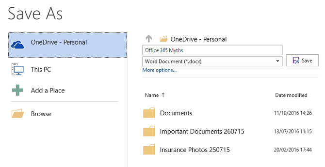Office 365 Gem dokument