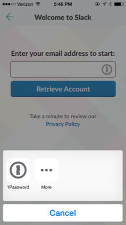 Slack 1Password-udvidelse