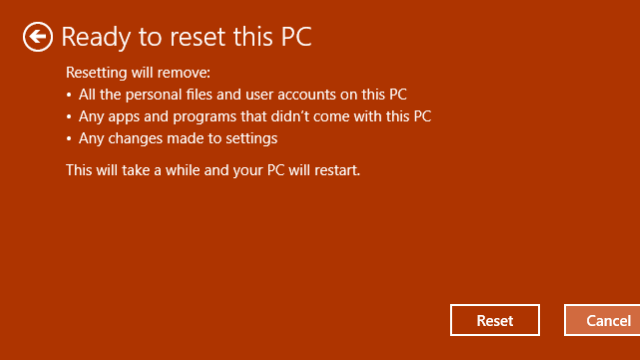 Nulstil Windows 10