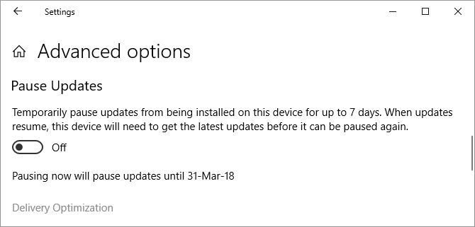 Windows 10 sætter opdateringer på pause i op til 7 dage