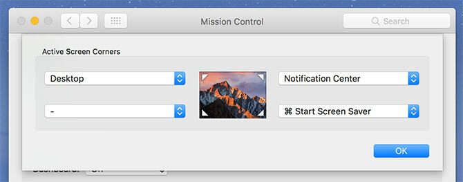 Konfiguration af Hot Corners mac