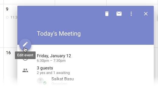 Google Kalender - Rediger begivenhed