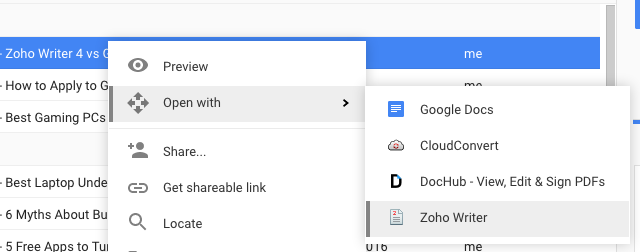 Zoho-forfatter-google-drive-addon