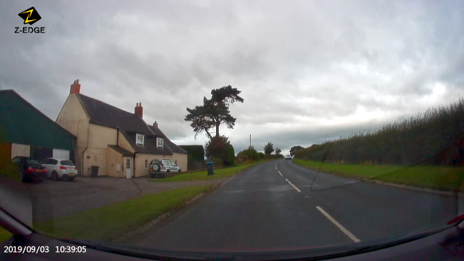 Stillbillede fra Z-EDGE Z3D-dashcam-optagelser