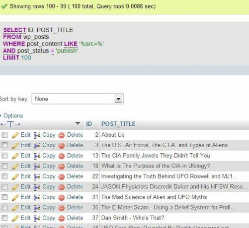 wordpress database vælg