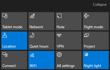 windows 10 action center