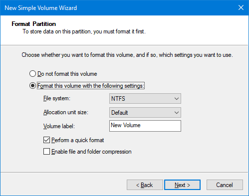 Sådan konfigureres en anden harddisk i Windows: Partitionering af ny partition