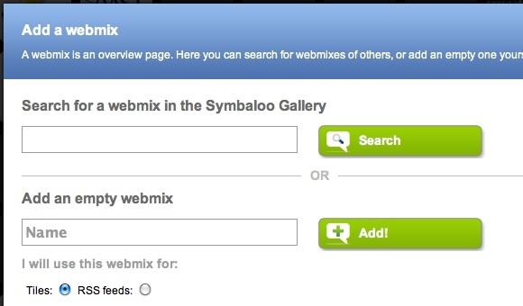 Opret dit eget virtuelle læringsmiljø ved hjælp af SymbalooEDU 03e Symbaloo Tilføj webmix